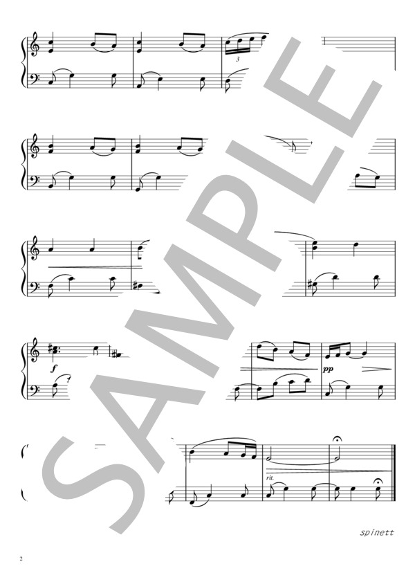 わが母の教え給いし歌～やさしく弾ける (アントニン・ドヴォルザーク) / ピアノソロ 初級 - サンプル譜面 2/2