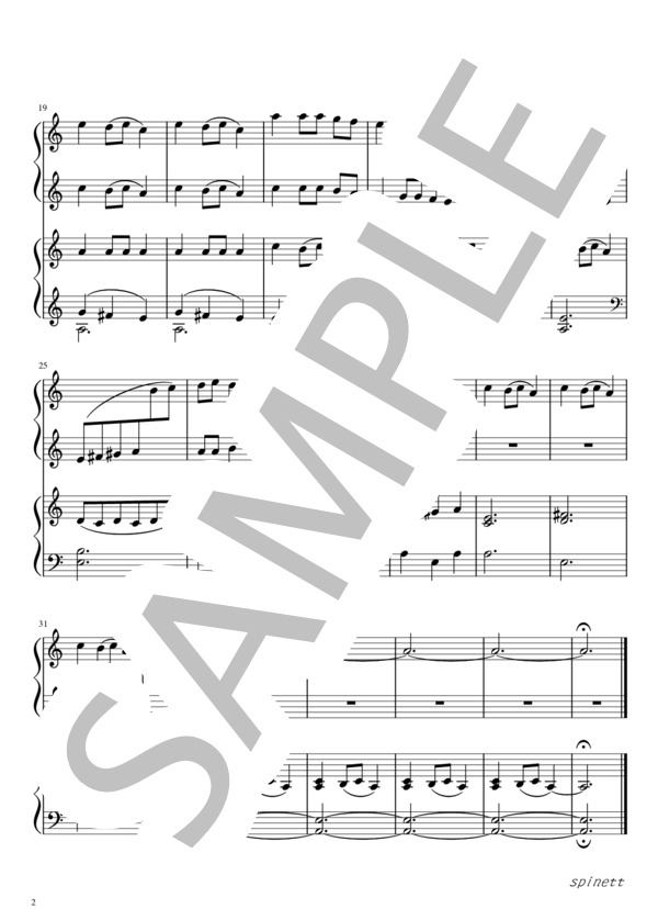 キャロル・オブ・ザ・ベル【ピアノ4手連弾   /   クリスマス】 (Traditional) / ピアノ連弾 入門〜初級 - サンプル譜面 2/5