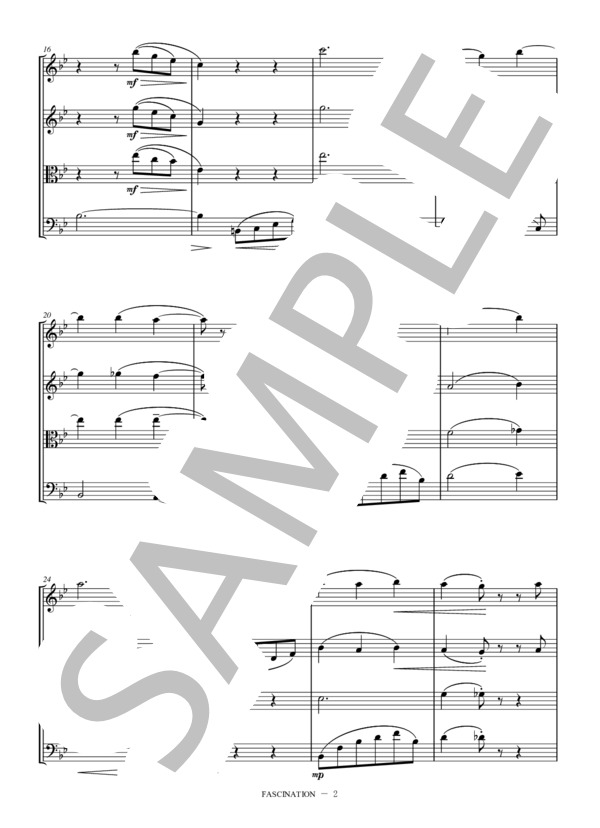 [KTAHMA] 魅惑のワルツ Fascination 弦楽四重奏 バイオリン ビオラ チェロ (フェルモ・ダンテ・マルチェッティ) / 中〜上級 - サンプル譜面 2/5