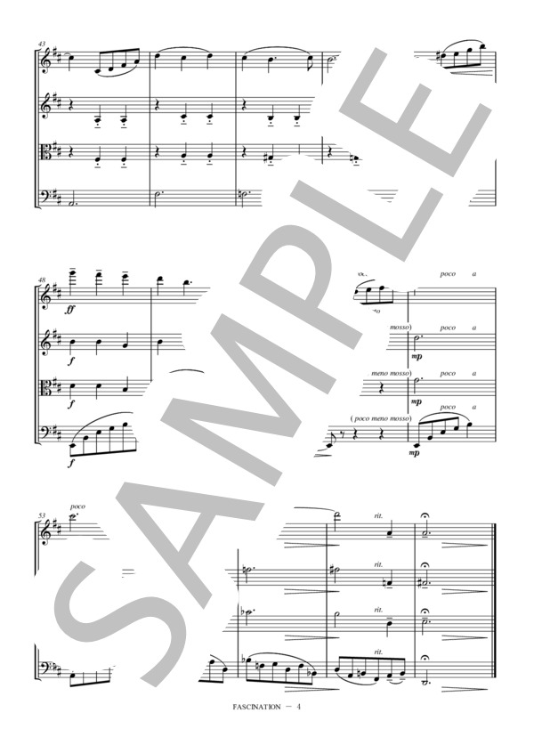 [KTAHMA] 魅惑のワルツ Fascination 弦楽四重奏 バイオリン ビオラ チェロ (フェルモ・ダンテ・マルチェッティ) / 中〜上級 - サンプル譜面 4/5