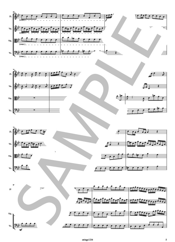 オラトリオ「ソロモン」より「シバの女王の入城」 / ヘンデル (ゲオルグ・フリードリヒ・ヘンデル) / 全て 中〜上級 - サンプル譜面 5/5