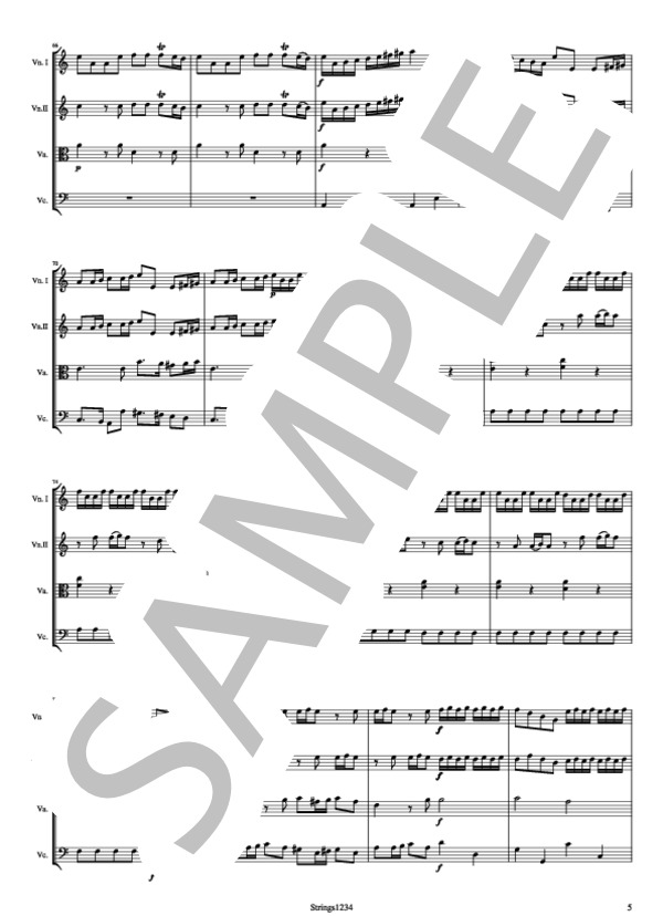 2つのヴァイオリンのための協奏曲 第3番 イ短調 / ヴィヴァルディ (アントニオ・ヴィヴァルディ) / 全て 中〜上級 - サンプル譜面 5/5