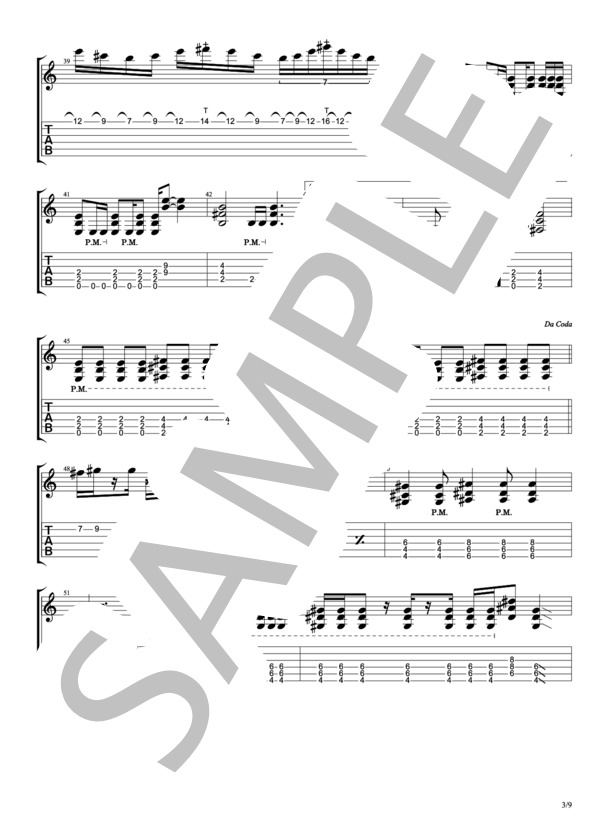 Sacred world  /  RAISE A SUILEN【E.Guitar TAB譜】 (RAISE A SUIREN) / エレキギター 上級 - サンプル譜面 3/5