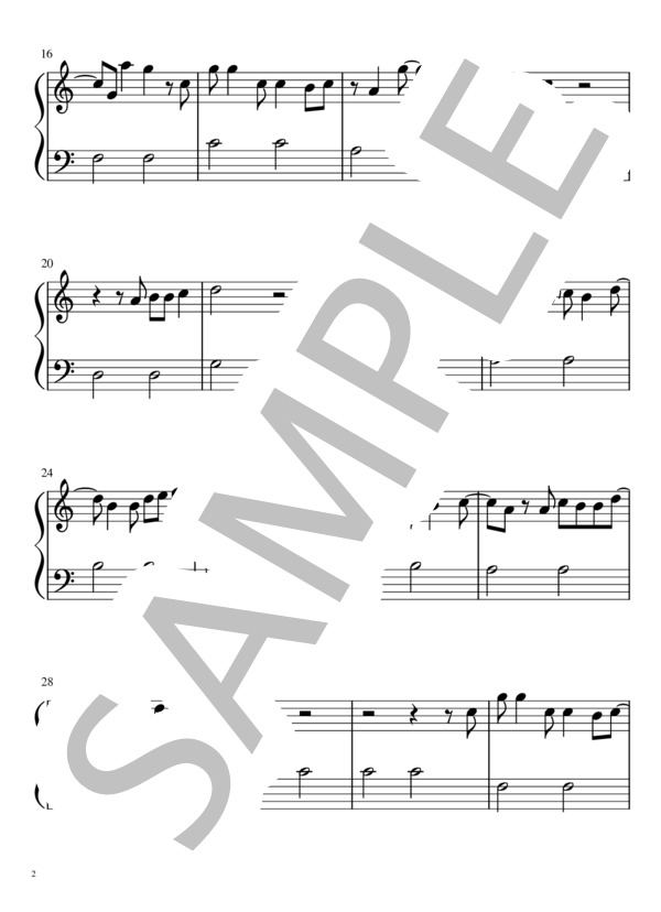 Birthday(初級ハ長調ver.) (Mr.Children) / ピアノソロ 入門〜初級 - サンプル譜面 2/4