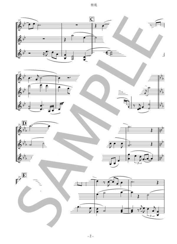 紫苑 (スタジオUSEN) / 箏 中〜上級 - サンプル譜面 2/5