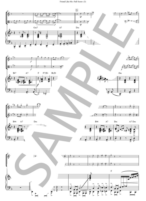 Friend Like Me (ディズニー) / アンサンブルピアノ＋他楽器 中〜上級 - サンプル譜面 3/5