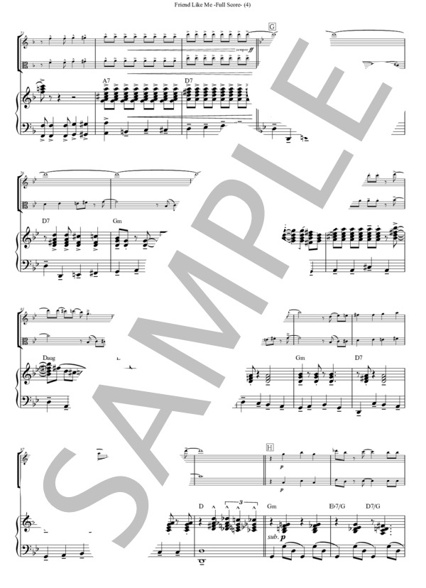 Friend Like Me (ディズニー) / アンサンブルピアノ＋他楽器 中〜上級 - サンプル譜面 4/5