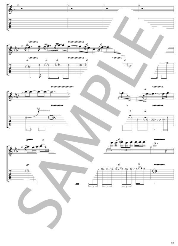 #1090 (TAK MATSUMOTO) / ギターソロ 中級 - サンプル譜面 2/5