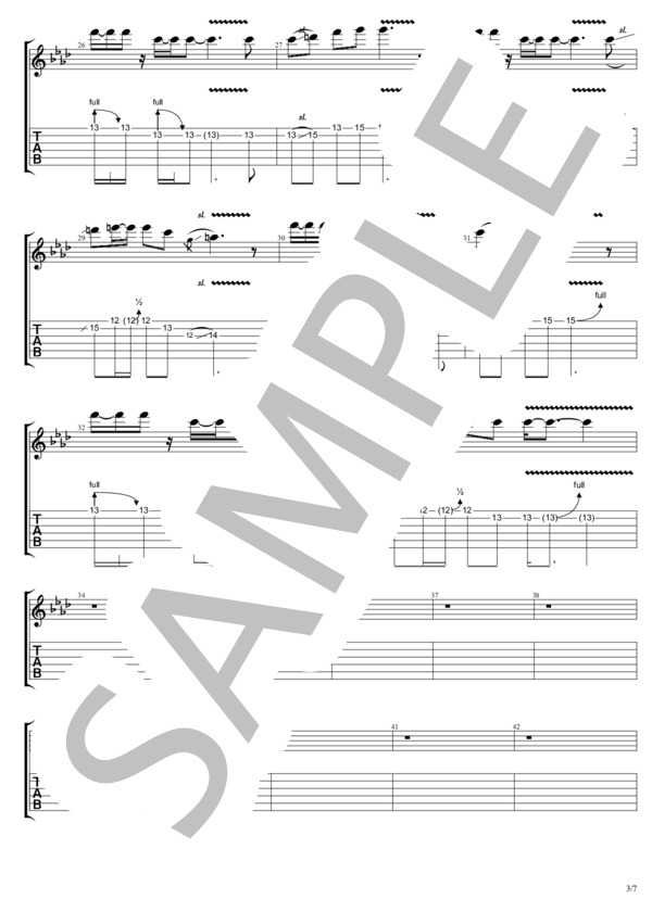 #1090 (TAK MATSUMOTO) / ギターソロ 中級 - サンプル譜面 3/5