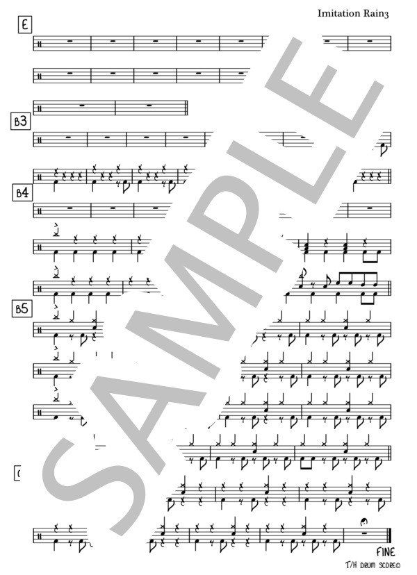 Imitation Rain (SixTONES) / ドラム 初級 - サンプル譜面 3/3