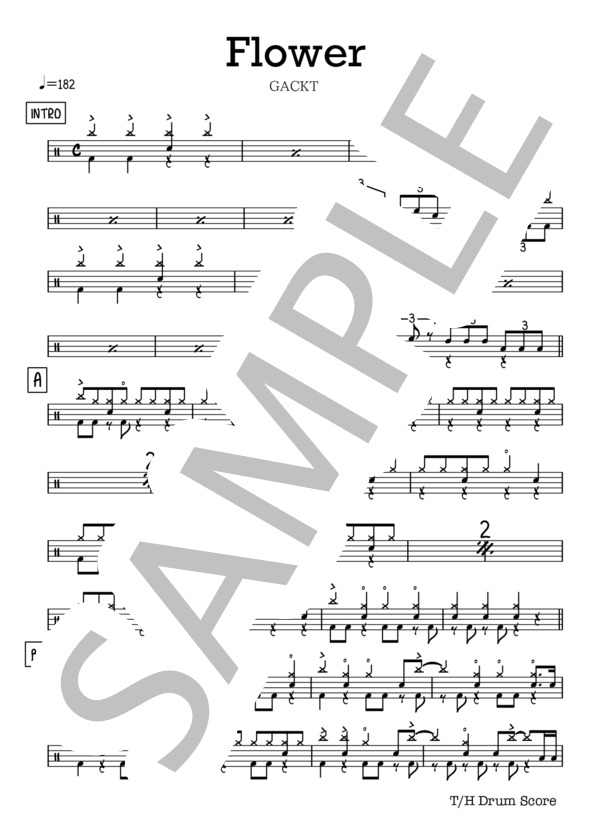 楽譜】FLOWER / Gackt (ドラム / 中〜上級) - Piascore 楽譜ストア