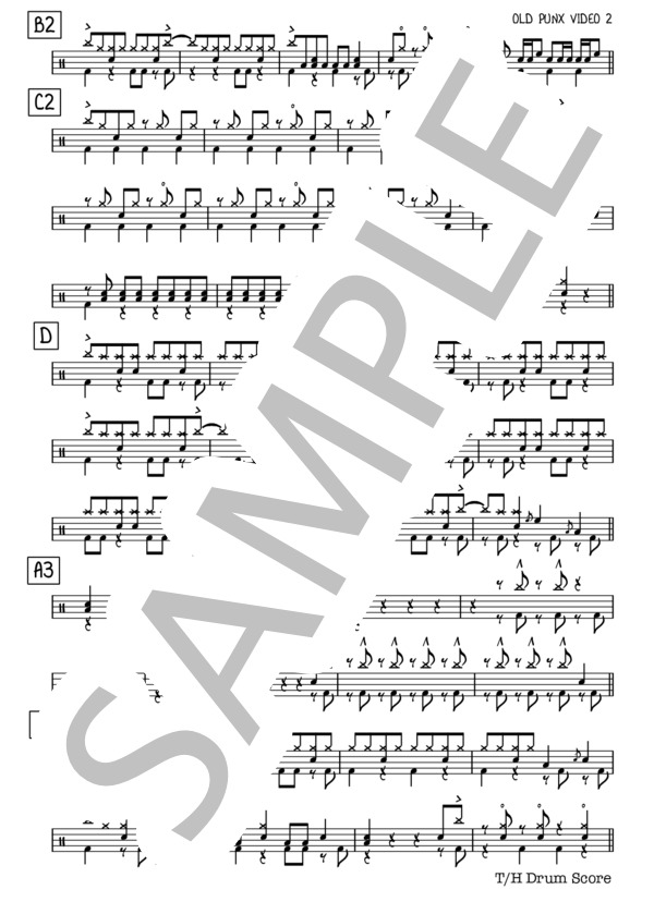 OLD PUNX VIDEO (浅井 健一) / ドラム 初〜中級 - サンプル譜面 2/3