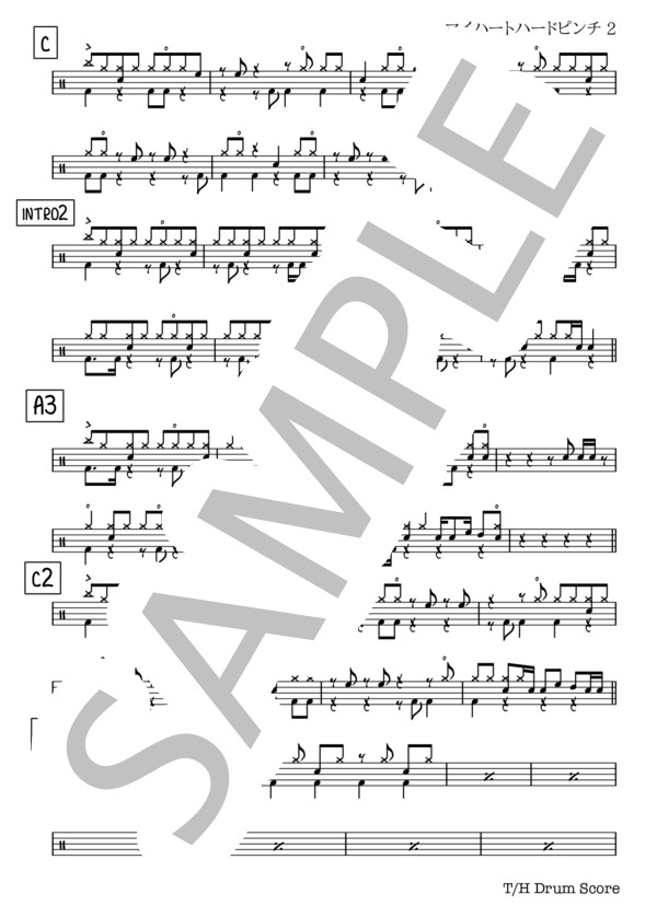 マイハートハードピンチ (相対性理論) / ドラム 中級 - サンプル譜面 2/3