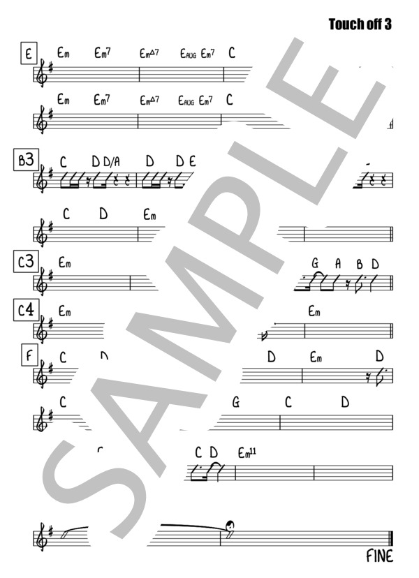 Touch off【リードシート / マスター譜】 (UVERworld) / その他 その他 - サンプル譜面 3/5