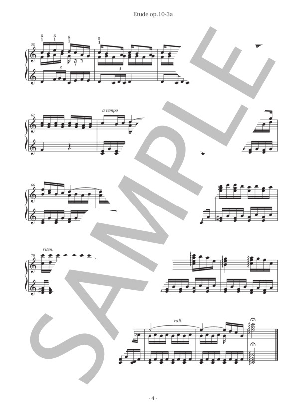 【25音】ショパン 「別れの曲」エチュードop.10-3によるトイピアノ練習曲 [上級編   /   Hard] <トイピアノ楽譜> (フレデリック・ショパン) / トイピアノ / チェレスタ 上級 - サンプル譜面 4/4