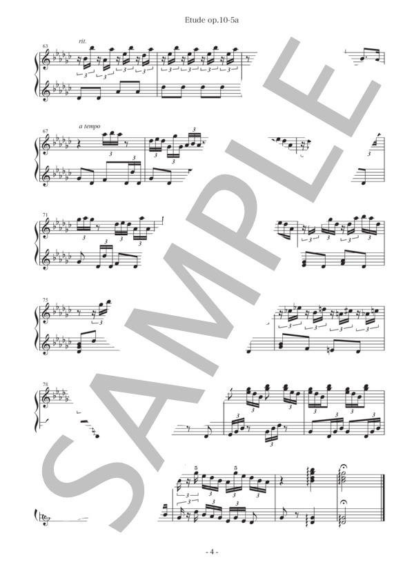 【25音】ショパン 「黒鍵」エチュードop.10-5によるトイピアノ練習曲 [上級編   /   Hard] <トイピアノ楽譜> (フレデリック・ショパン) / トイピアノ / チェレスタ 上級 - サンプル譜面 4/4