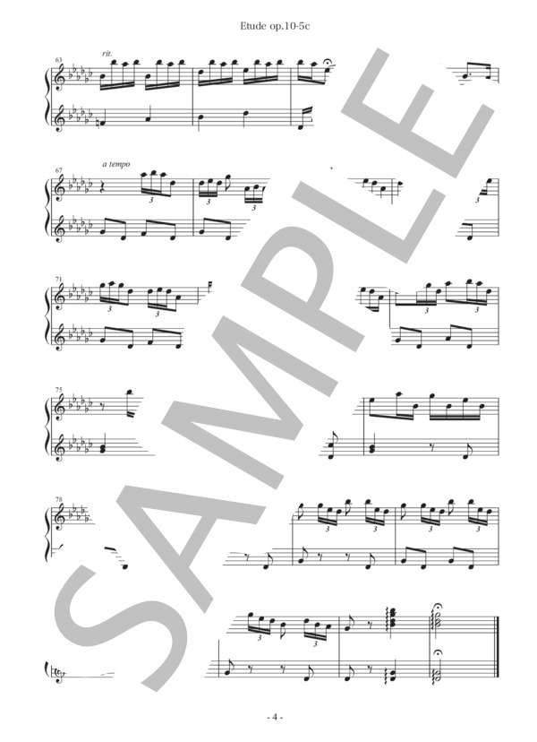 【25音】ショパン 「黒鍵」エチュードop.10-5によるトイピアノ練習曲 [初級編 / Easy] <トイピアノ楽譜> (フレデリック・ショパン) / トイピアノ / チェレスタ 中級 - サンプル譜面 4/5