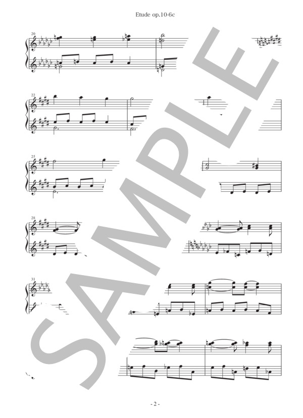 【25音】ショパン エチュードop.10-6によるトイピアノ練習曲 [初級編   /   Easy] <トイピアノ楽譜> (フレデリック・ショパン) / トイピアノ / チェレスタ 初〜中級 - サンプル譜面 2/3