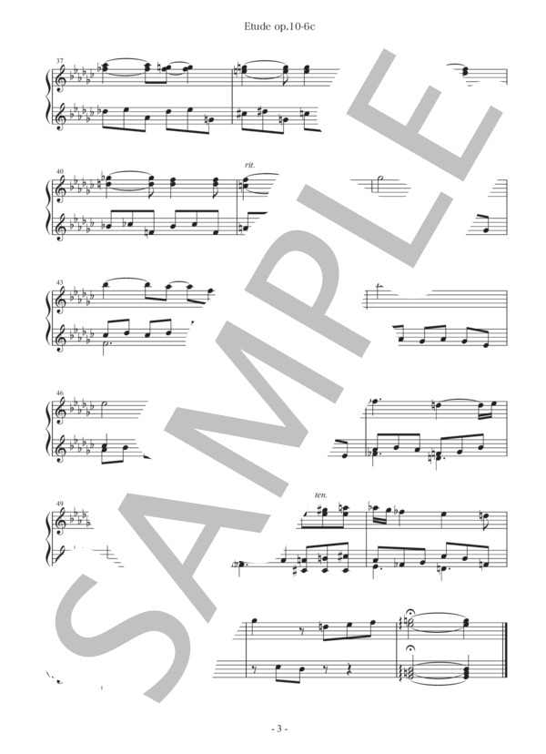 【25音】ショパン エチュードop.10-6によるトイピアノ練習曲 [初級編   /   Easy] <トイピアノ楽譜> (フレデリック・ショパン) / トイピアノ / チェレスタ 初〜中級 - サンプル譜面 3/3