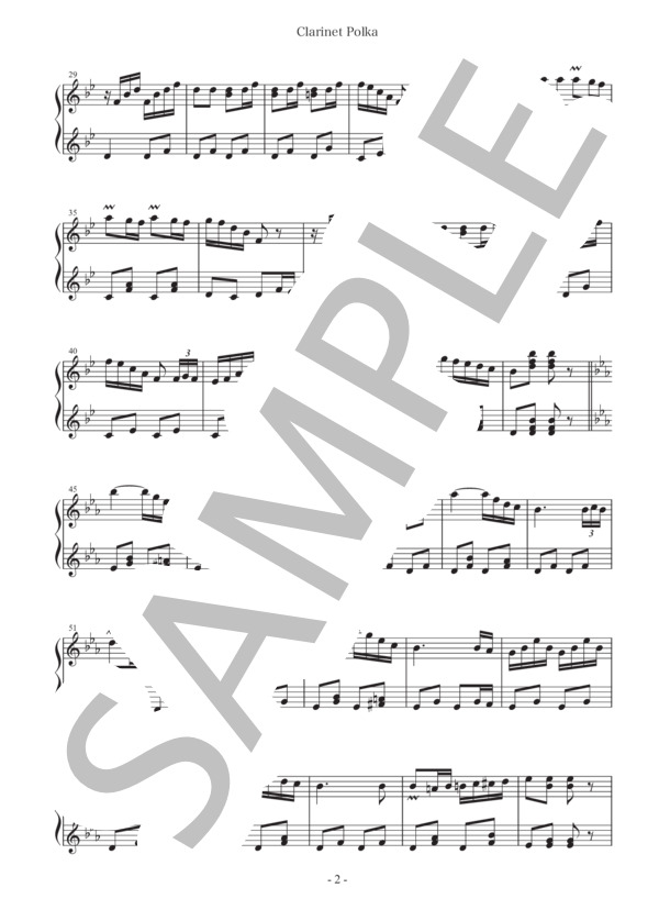 【25音】クラリネット・ポルカ（運動会の定番) <トイピアノ楽譜> (ポーランド民謡) / トイピアノ / チェレスタ 中〜上級 - サンプル譜面 2/3
