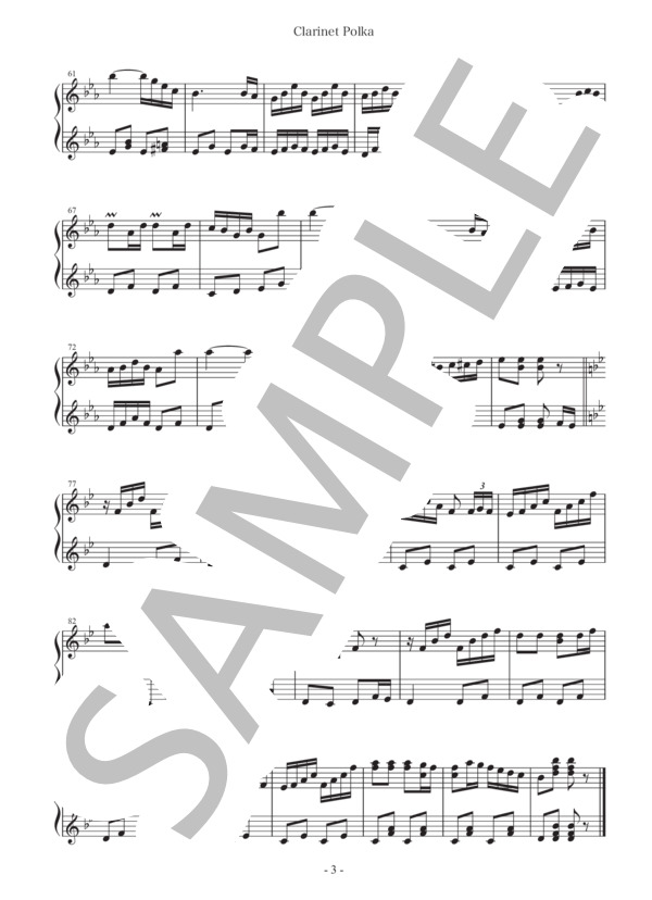【25音】クラリネット・ポルカ（運動会の定番) <トイピアノ楽譜> (ポーランド民謡) / トイピアノ / チェレスタ 中〜上級 - サンプル譜面 3/3