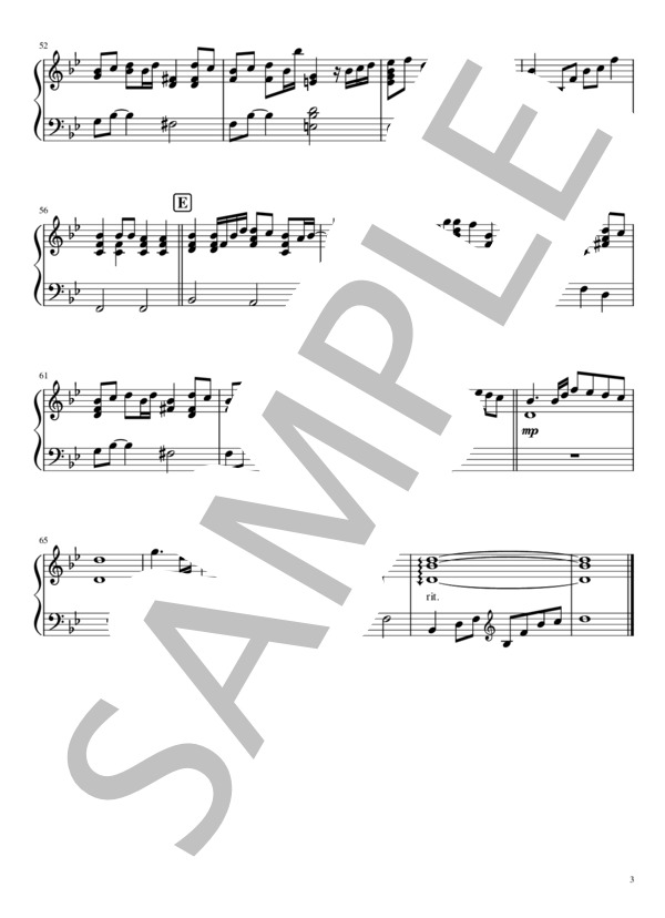 糸 / 中島みゆき ピアノソロ 初級〜中級 (中島 みゆき) / 初〜中級 - サンプル譜面 3/3