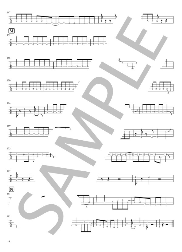 【ベースTAB譜】チェリボム / SILENT SIREN (Silent Siren) / エレキベース 初〜中級 - サンプル譜面 4/4