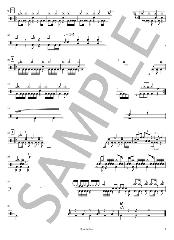 楽譜 Chase The Light Fear And Loathing In Las Vegas ドラム 上級 Piascore 楽譜ストア
