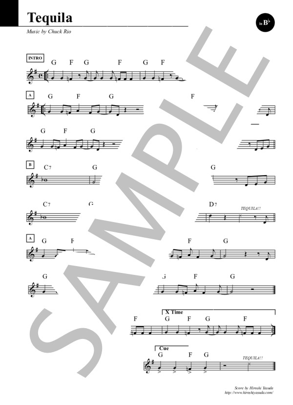 楽譜】Tequila in B♭ / テキーラ / ファンク＆ソウル・スタンダード