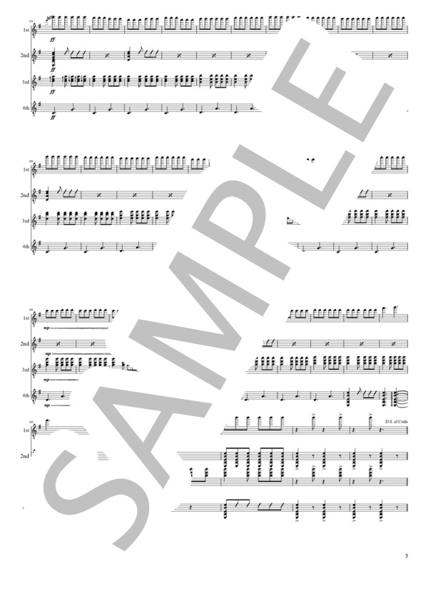 The Road to Lisdoonvarna [ギター4重奏] (Traditional) / ギター重奏 中級 - サンプル譜面 5/5