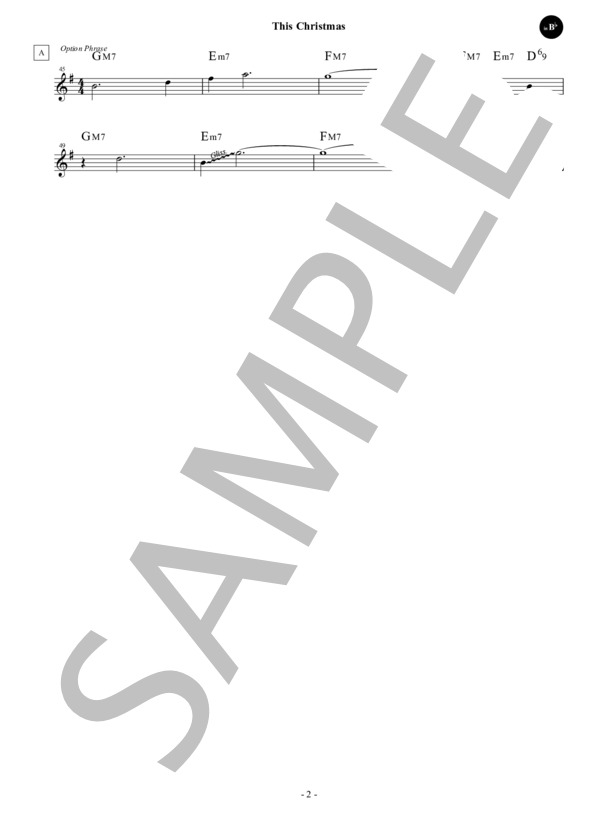 This Christmas (Key=F) in B♭ / ディス・クリスマス / ファンク＆ソウル・スタンダード・ライブラリ (Sheet Music) (ダニー・ハサウェイ) / テナーサックス 初〜中級 - サンプル譜面 2/2