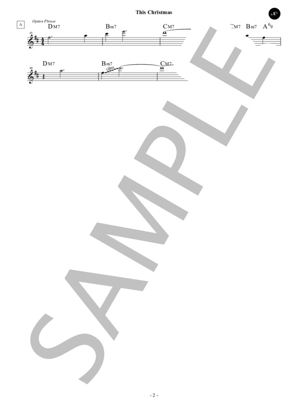 This Christmas (Key=F) in E♭ / ディス・クリスマス / ファンク＆ソウル・スタンダード・ライブラリ (Sheet Music) (ダニー・ハサウェイ) / アルトサックス 中級 - サンプル譜面 2/2