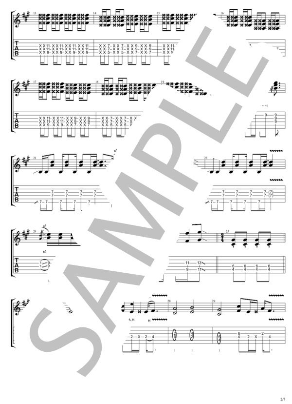 RUN (B'z) / ギターソロ 上級 - サンプル譜面 2/5