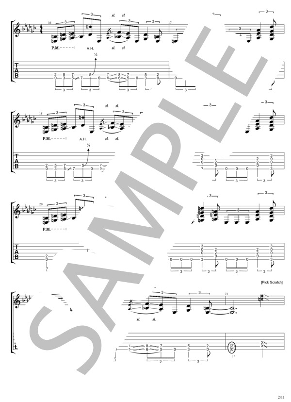 ながい愛 (B'z) / ギターソロ 中〜上級 - サンプル譜面 2/5