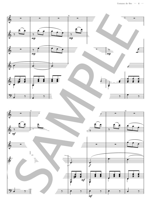 黄金の心 (フランシスコ・カナロ) / マンドリン 中級 - サンプル譜面 4/5