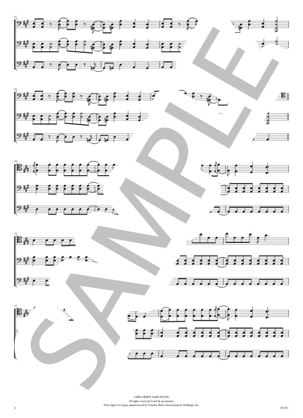 AMERICAN IDIOT (GREEN DAY) / チェロ 中級 - サンプル譜面 3/5