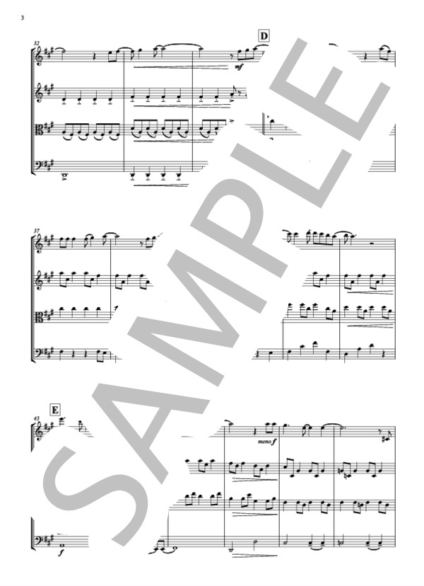 【弦楽四重奏】Let It Go ありのままで ~ アナと雪の女王 (松 たか子) / アンサンブル弦楽 初〜中級 - サンプル譜面 3/5