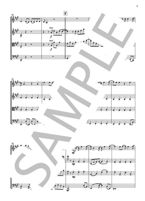 【弦楽四重奏】Let It Go ありのままで ~ アナと雪の女王 (松 たか子) / アンサンブル弦楽 初〜中級 - サンプル譜面 4/5