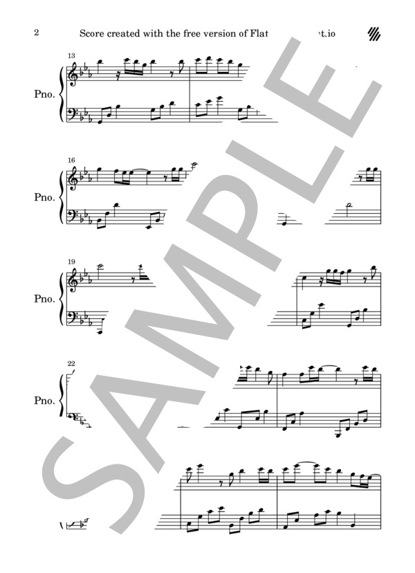 もしもピアノが弾けたなら (西田 敏行) / ピアノソロ 初〜中級 - サンプル譜面 2/3