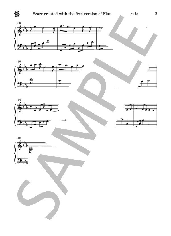 PIECE OF MY WISH / 今井美樹 (今井 美樹) / ピアノソロ 初〜中級 - サンプル譜面 3/3