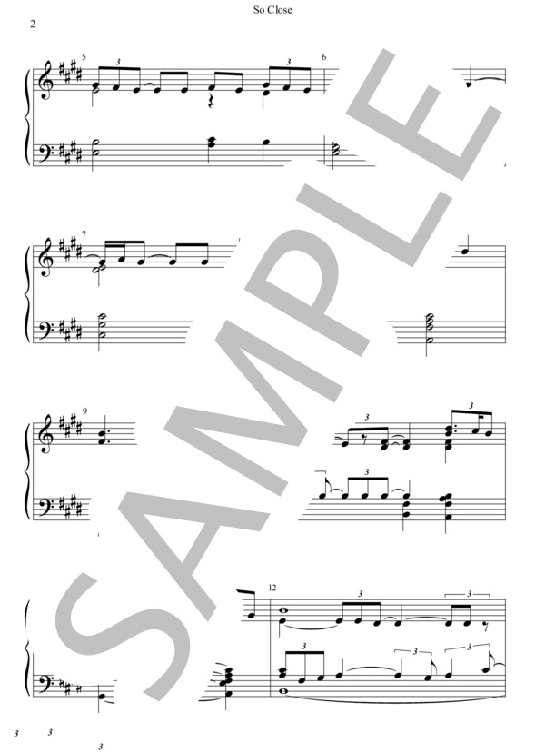 そばにいて ～So Close～【4,5,6オクターブ】 (アラン・メンケン) / ミュージックベル 中〜上級 - サンプル譜面 2/5