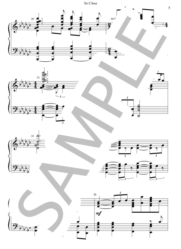 そばにいて ～So Close～【4,5,6オクターブ】 (アラン・メンケン) / ミュージックベル 中〜上級 - サンプル譜面 5/5