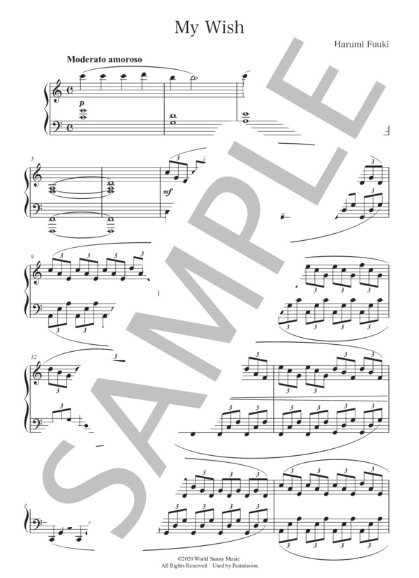 My Wish (富貴 晴美) / ピアノソロ 初〜中級 - サンプル譜面 1/5