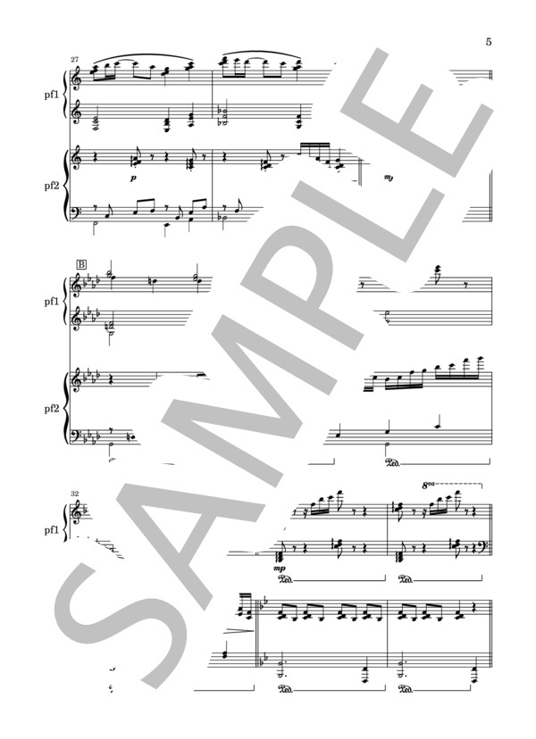 WITH LOVE (滝沢 秀明) / ピアノ2台4手 上級 - サンプル譜面 5/5