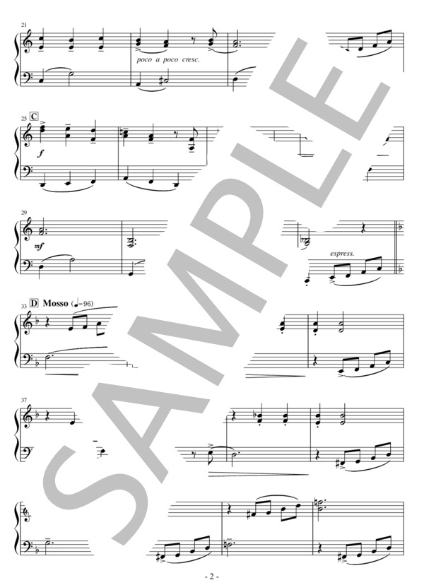 < かんたんピアノ > 魅惑のワルツ (フェルモ・ダンテ・マルチェッティ) / ピアノソロ 初〜中級 - サンプル譜面 2/3