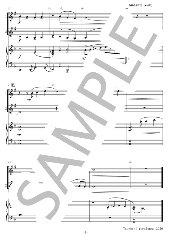 （「アラジン」より）ア・ホール・ニュー・ワールド（クラリネット2重奏とピアノ） (アラン・メンケン) / アンサンブルピアノ＋他楽器 初〜中級 - サンプル譜面 4/5