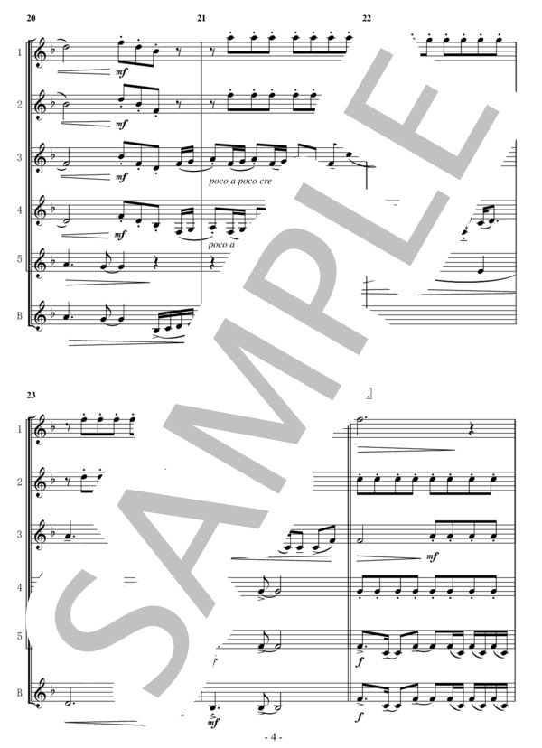 （「モアナと伝説の海」より）どこまでも（クラリネット6重奏） (リン＝マニュエル・ミランダ) / 中級 - サンプル譜面 4/5