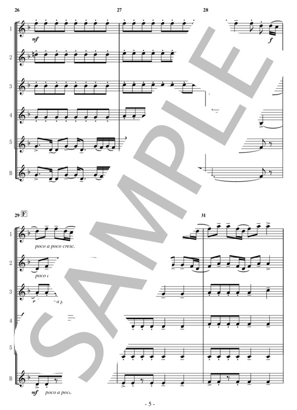 （「モアナと伝説の海」より）どこまでも（クラリネット6重奏） (リン＝マニュエル・ミランダ) / 中級 - サンプル譜面 5/5