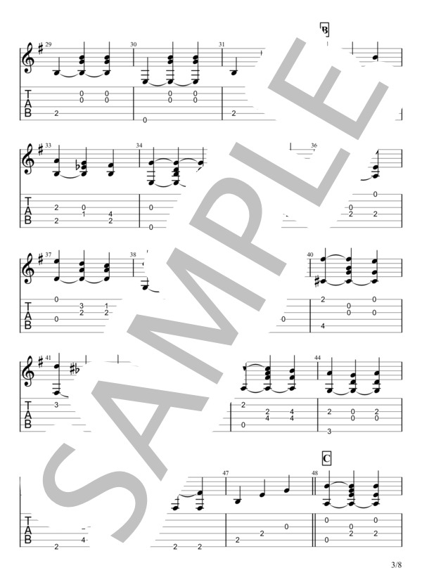 人生のメリーゴーランド (久石 譲) / ギターソロ 中〜上級 - サンプル譜面 3/5