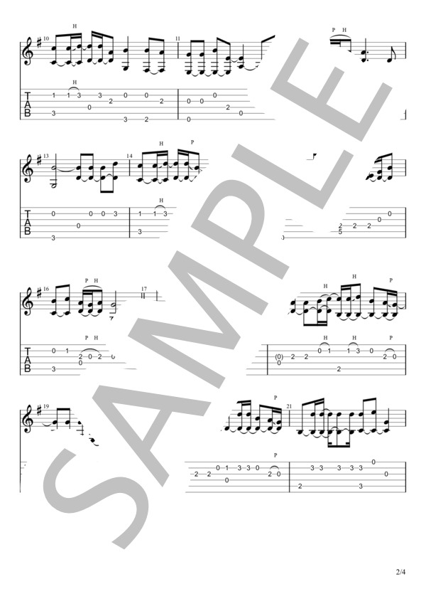 ライオン (遊助) / ギターソロ 初〜中級 - サンプル譜面 2/4